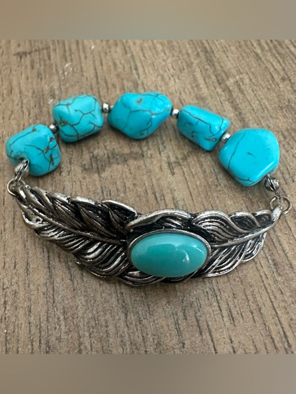 Turquoise Western-style Boho Elastic Bracelet